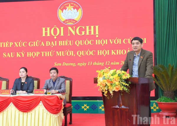 Tuyên Quang: Chủ nhiệm Ủy ban Văn hóa và Xã hội của Quốc hội Nguyễn Đắc Vinh tiếp xúc cử tri xã Sơn Dương